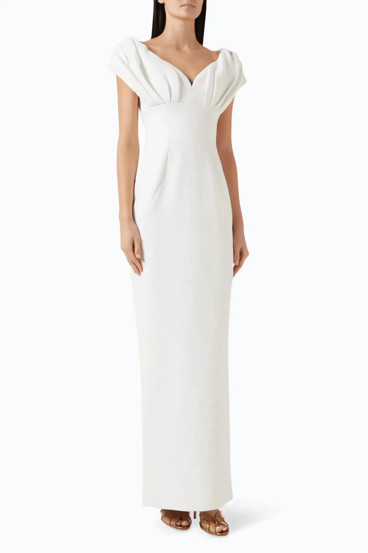 Rachel Gilbert Myra Maxi Gown in Ivory White Size 8 - Image 1
