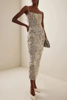 Rachel Gilbert Francesca Midi Gown in Ivory Size 6 for rent on The Volte - image 1