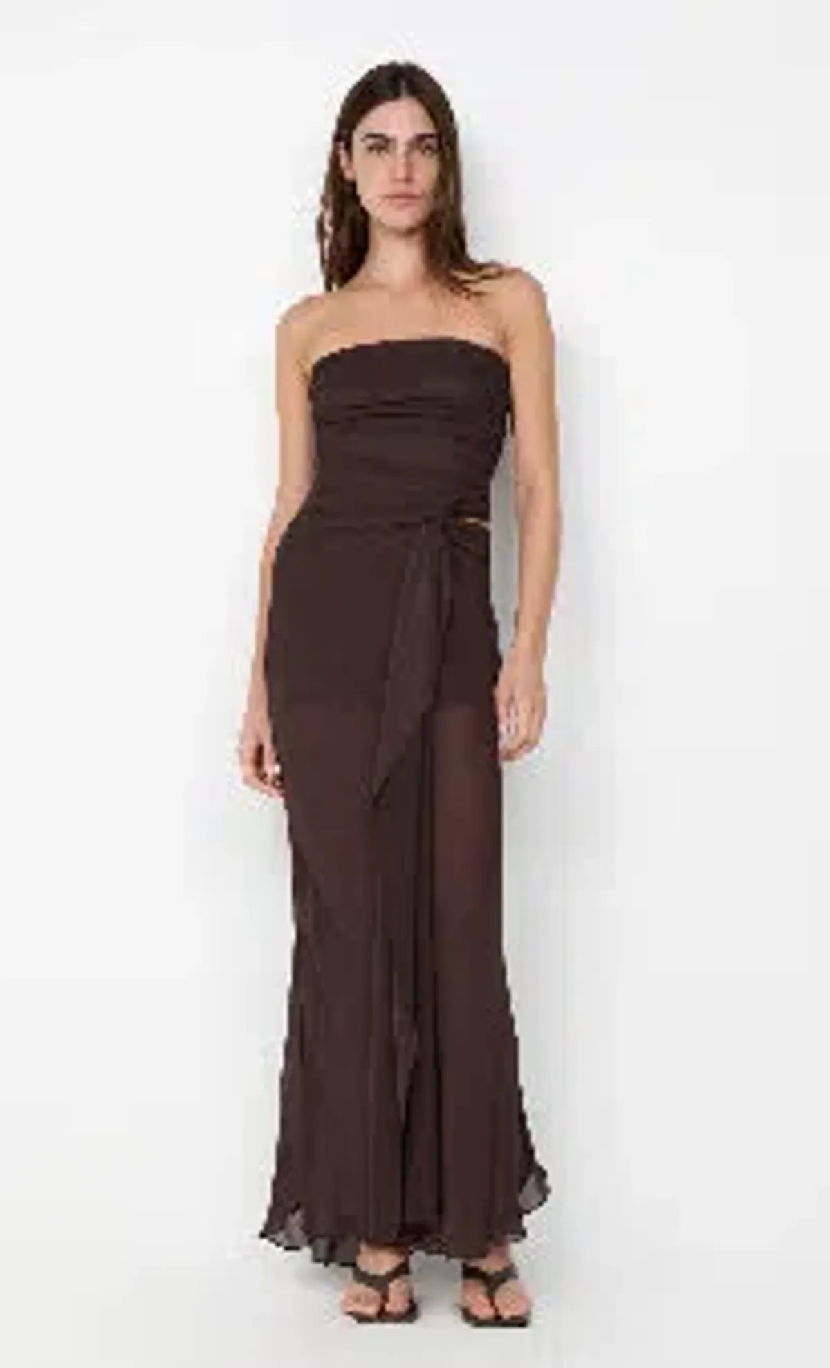 🤎 BEC and BRIDGE Jehnaya Strapless Maxi Dress – Dark Chocolate Brown – Size AU 10 🤎 - Image 3