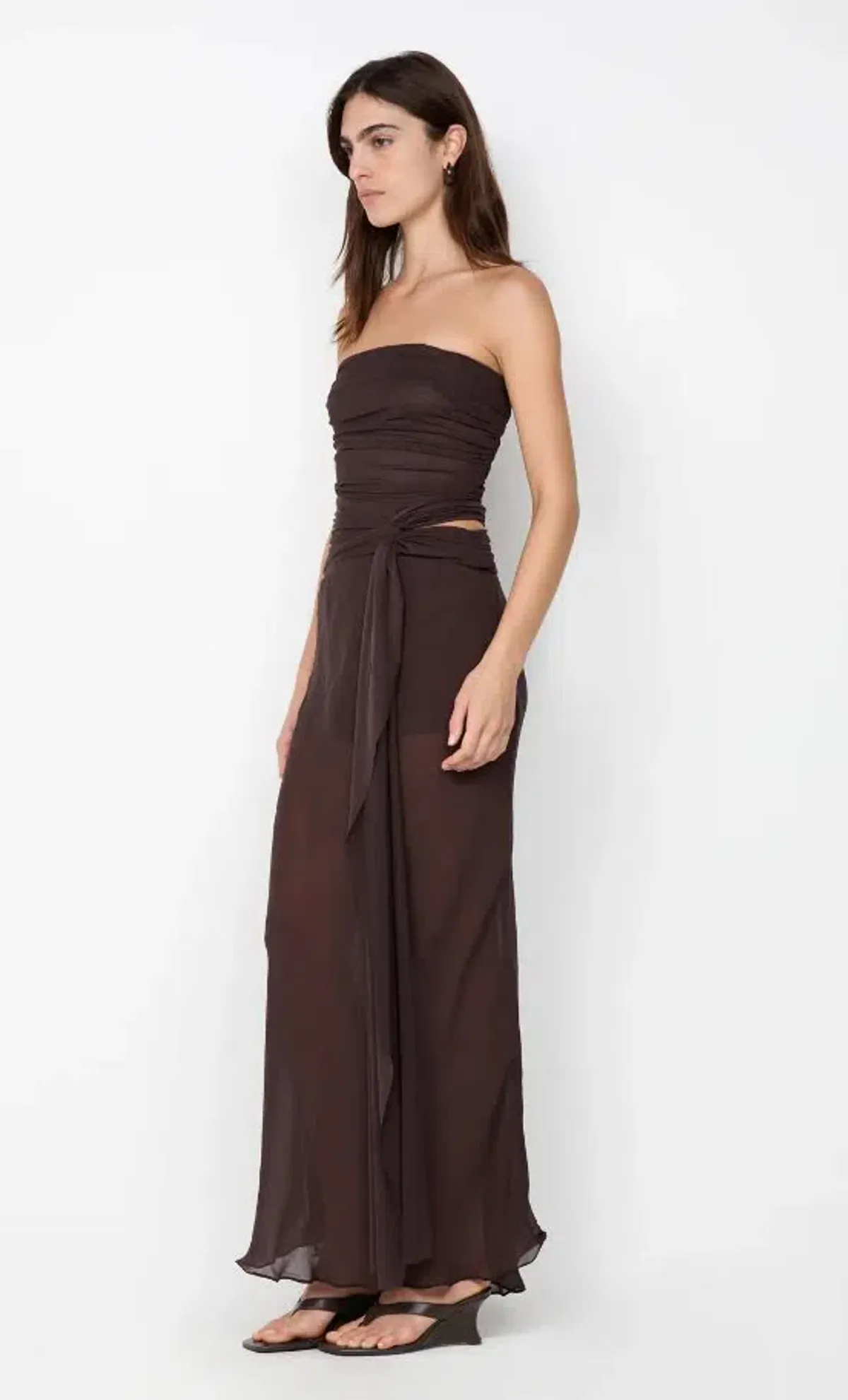 🤎 BEC and BRIDGE Jehnaya Strapless Maxi Dress – Dark Chocolate Brown – Size AU 10 🤎 - Image 1