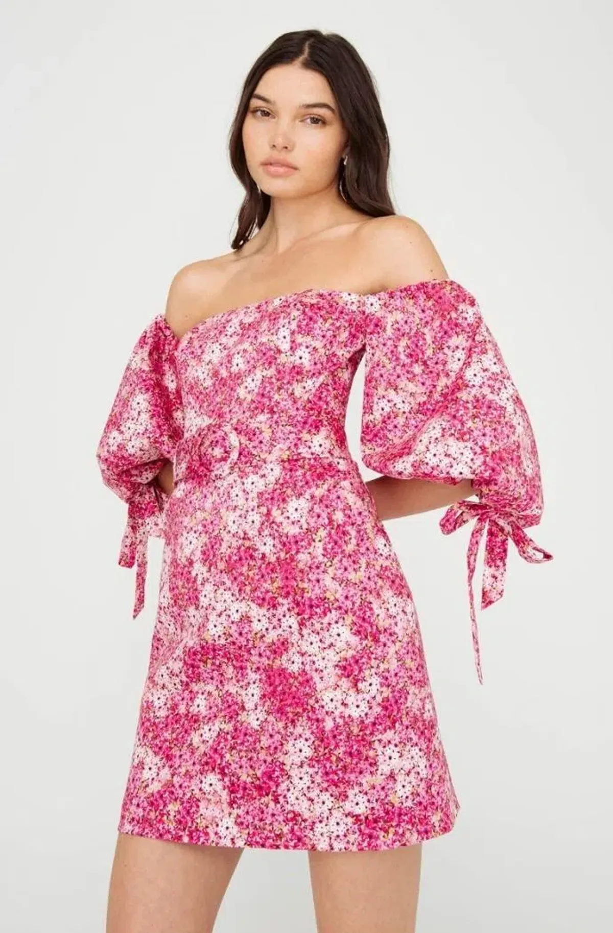 Sheik Ditsy Floral Dress Pink Size 6 - Image 2