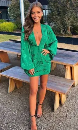 Rat & Boa -Isabella mini dress (green) for rent on The Volte - image 2