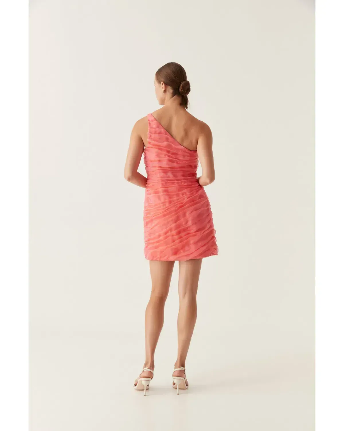 Aje Mercury Iridescent Mini Dress Coral Pink Size AU 6 / XS - Image 5