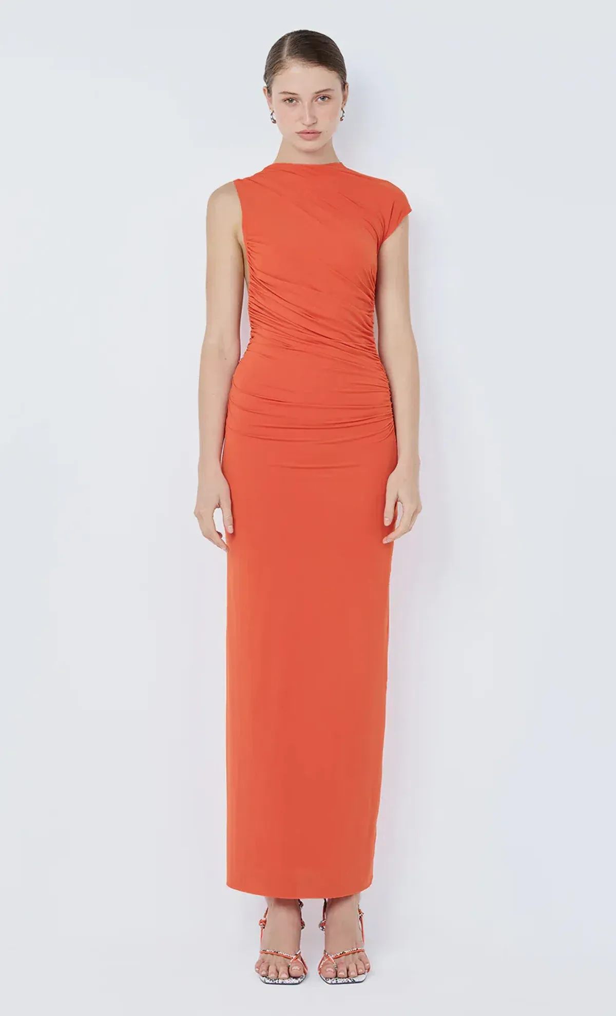 BEC & BRIDGE Solenne Twist Maxi Dress in Persimmon size 8 - Image 3