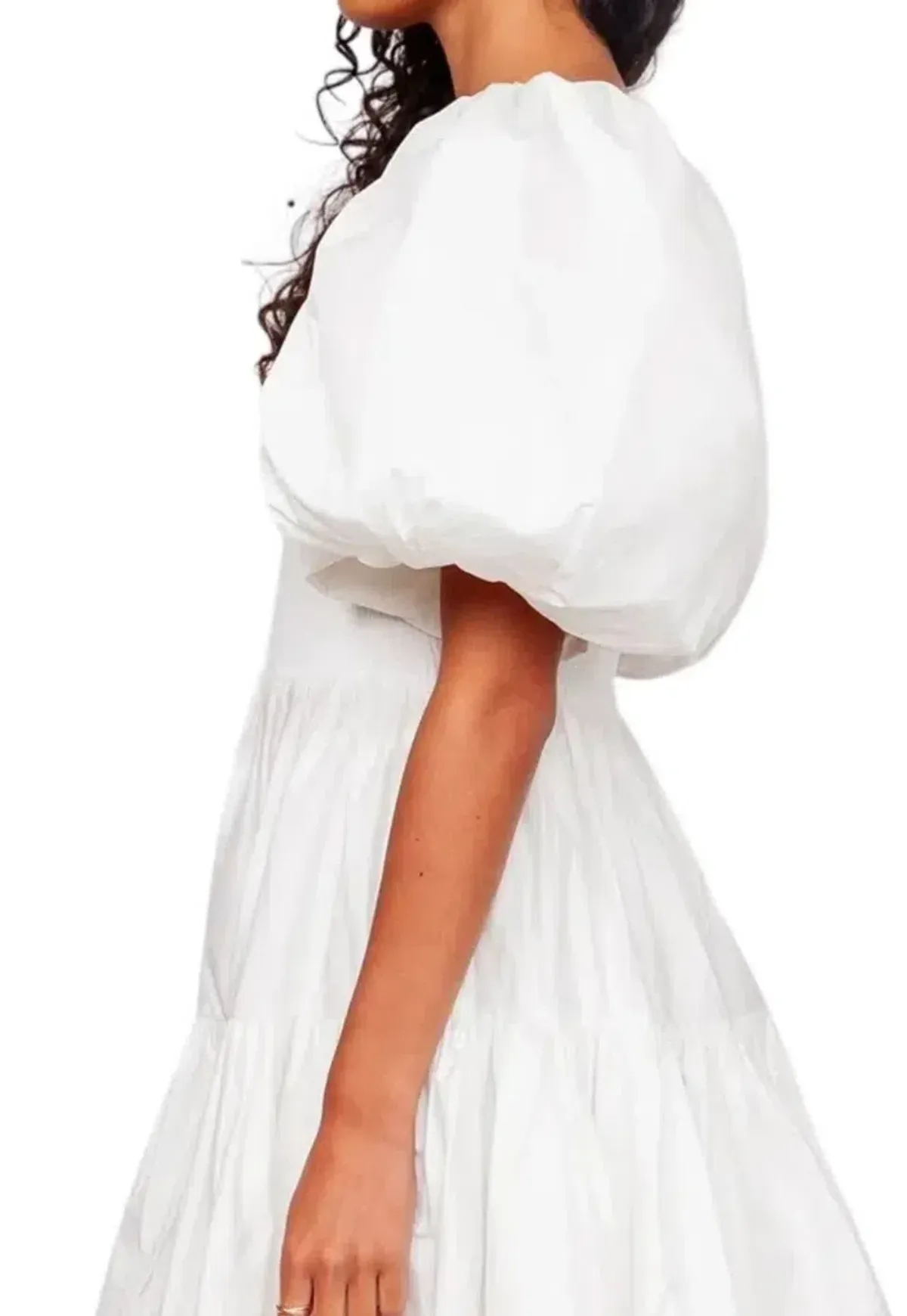 Aje Casa Puff Sleeve Mini White size 6 - Image 1