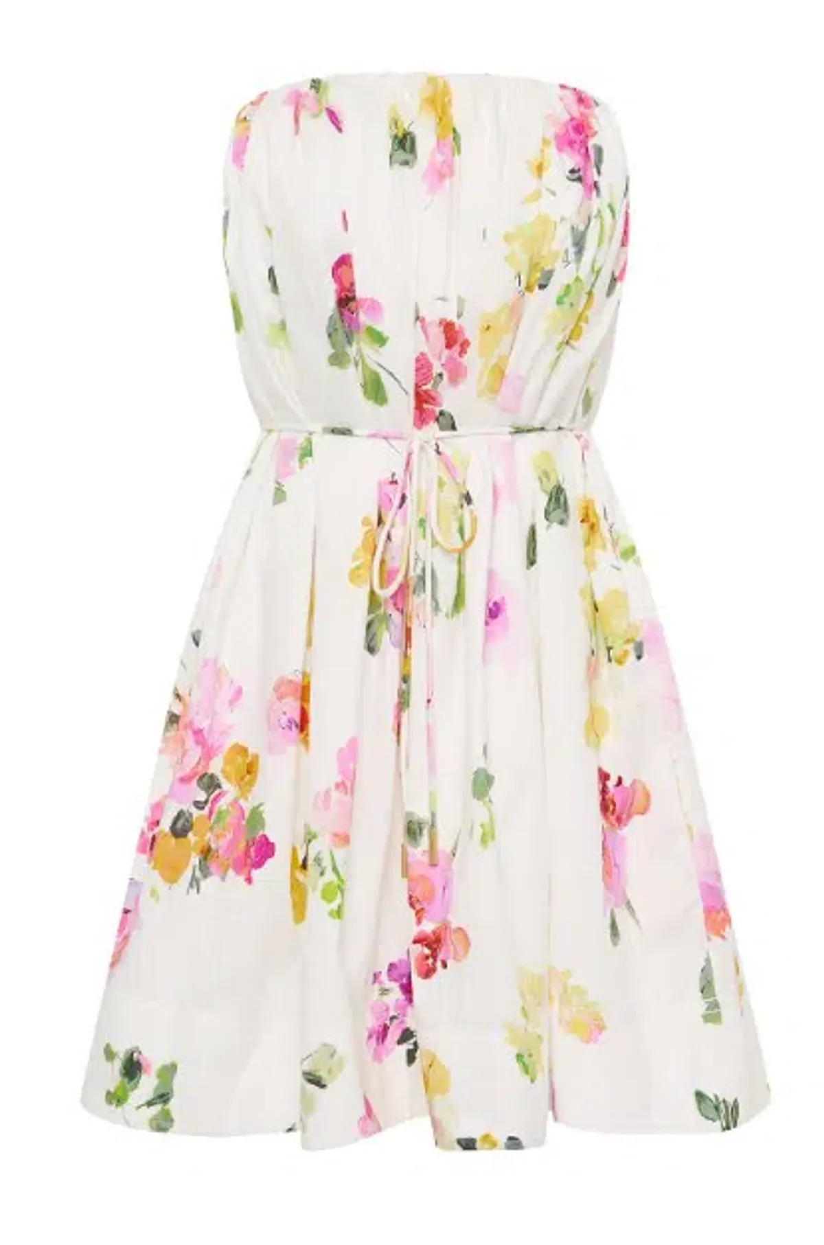 Aje Ayla Strapless Mini Dress White/Floral size 8 - Image 1