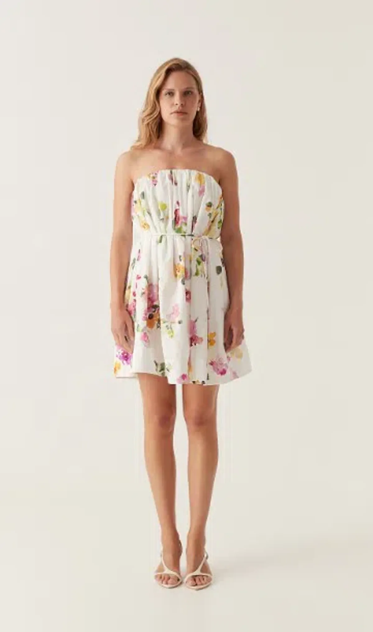 Aje Ayla Strapless Mini Dress White/Floral size 8 - Image 2