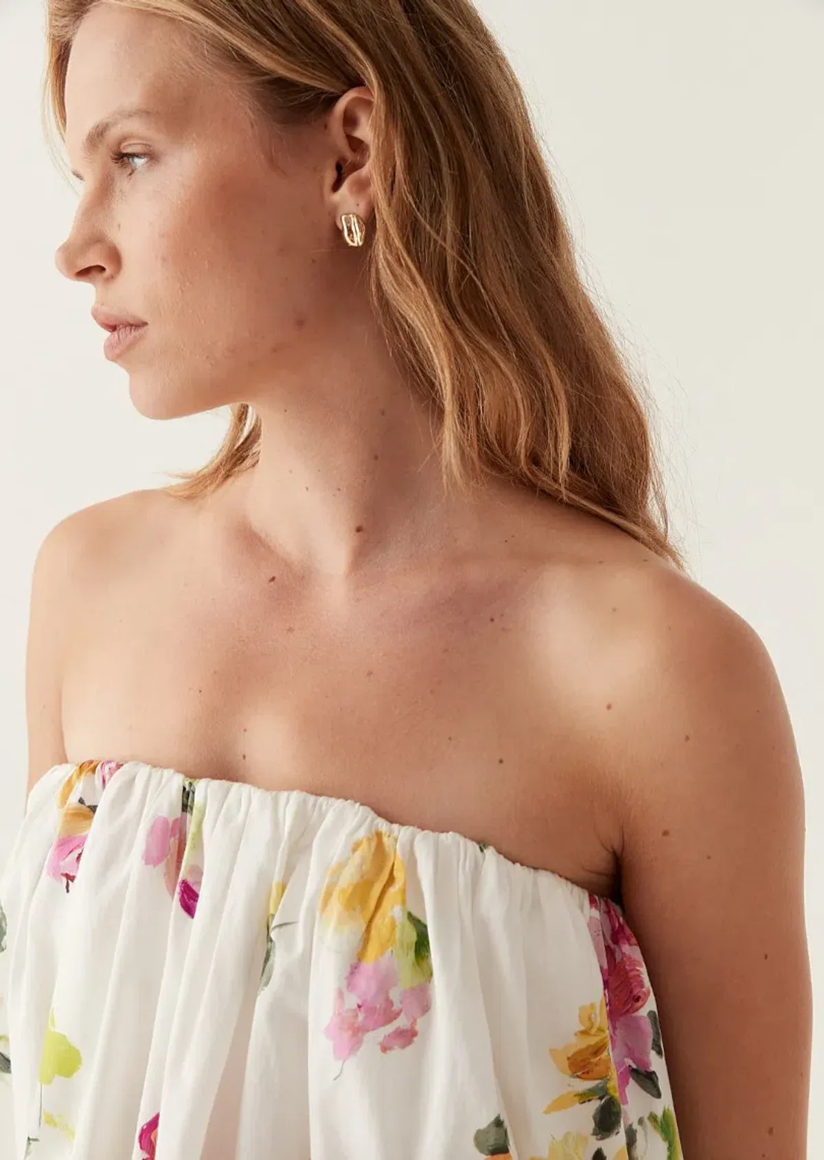 Aje Ayla Strapless Mini Dress White/Floral size 8 - Image 5