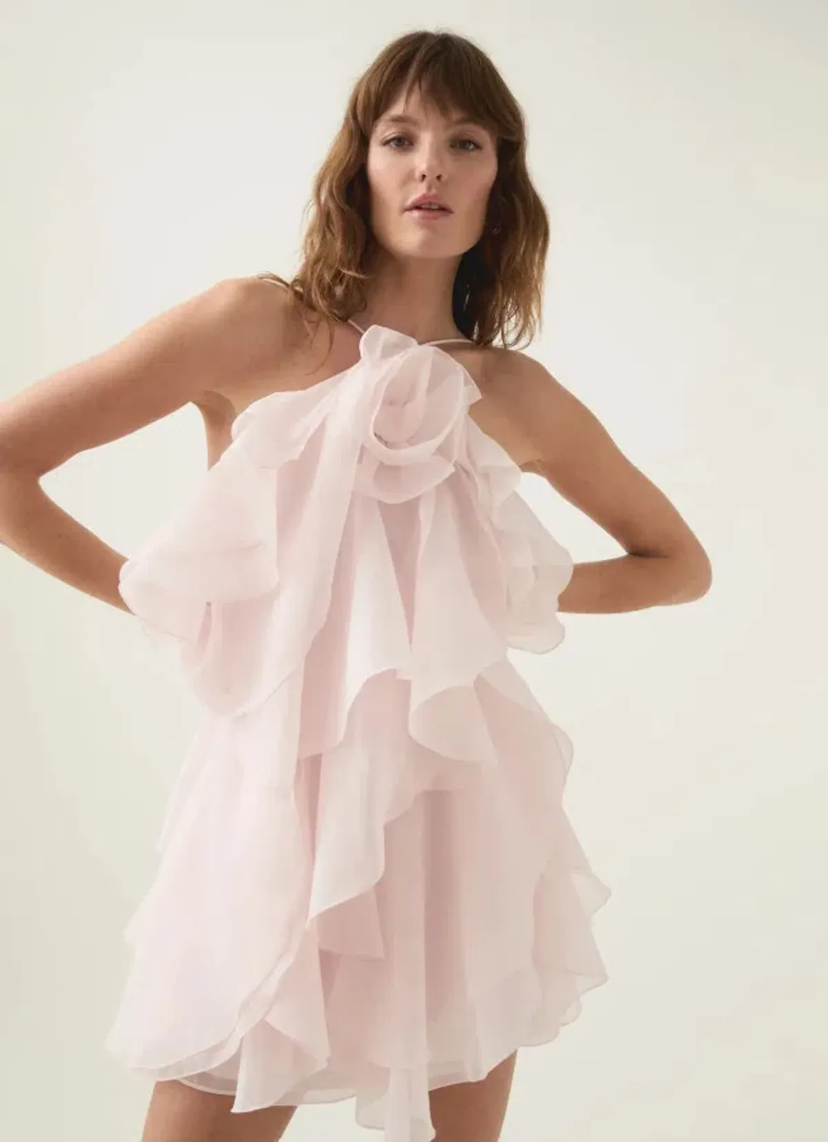 Aje Pandorea Layered Mini Dress Pastel Pink Size 12 - Image 4