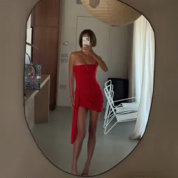 Leau Mira Mesh Corset Dress - Red Size Medium for rent on The Volte - image 2