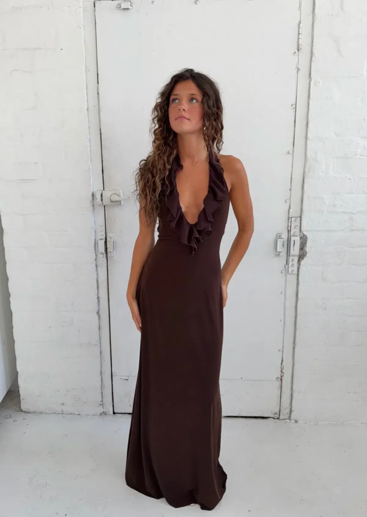 La Marie, VANESSA DRESS, Maxi, Brown, Size M/L - Image 2