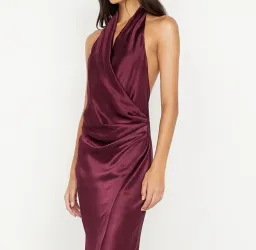  💜 BEC and BRIDGE Elisia Wrap Maxi Dress – Plum / Burgundy – Size AU 8 💜 for rent on The Volte - image 4
