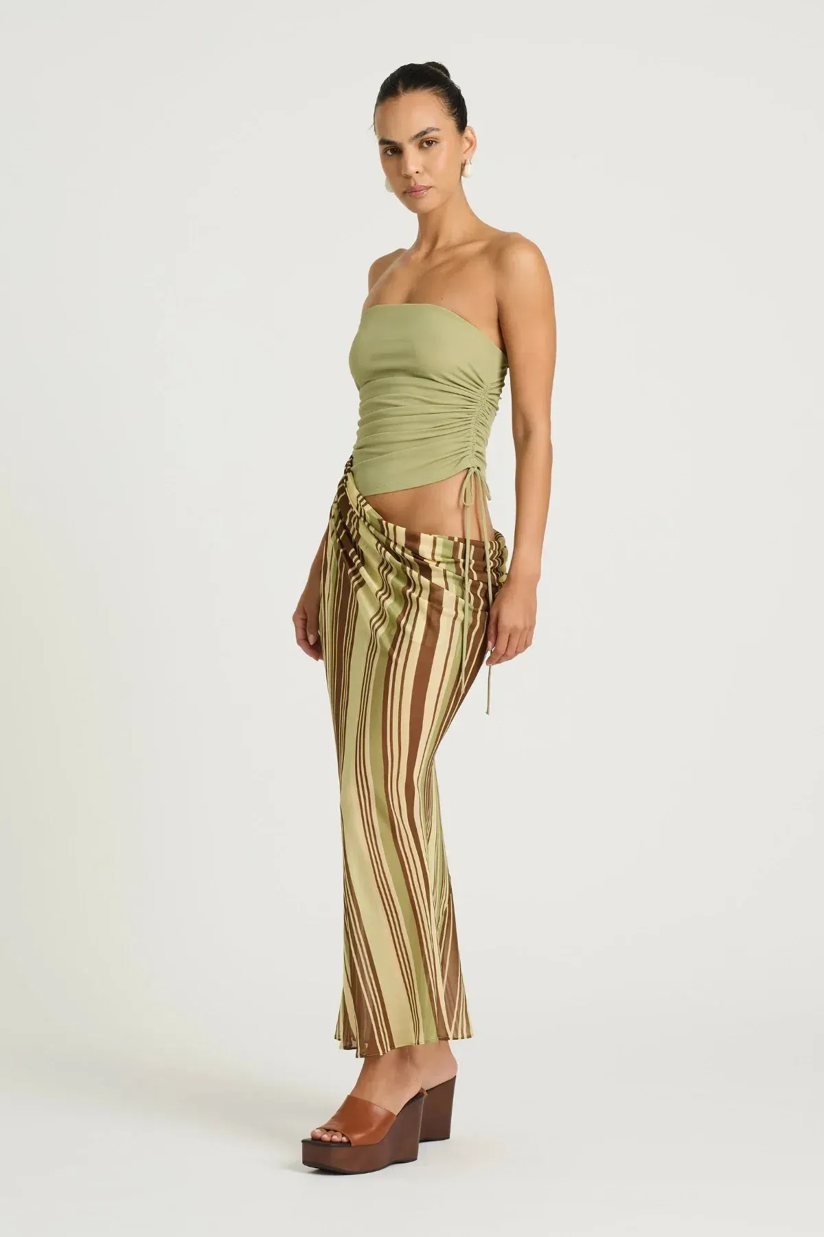Roscoe Maxi Dress in Earth Stripe | Size 8 - Image 2