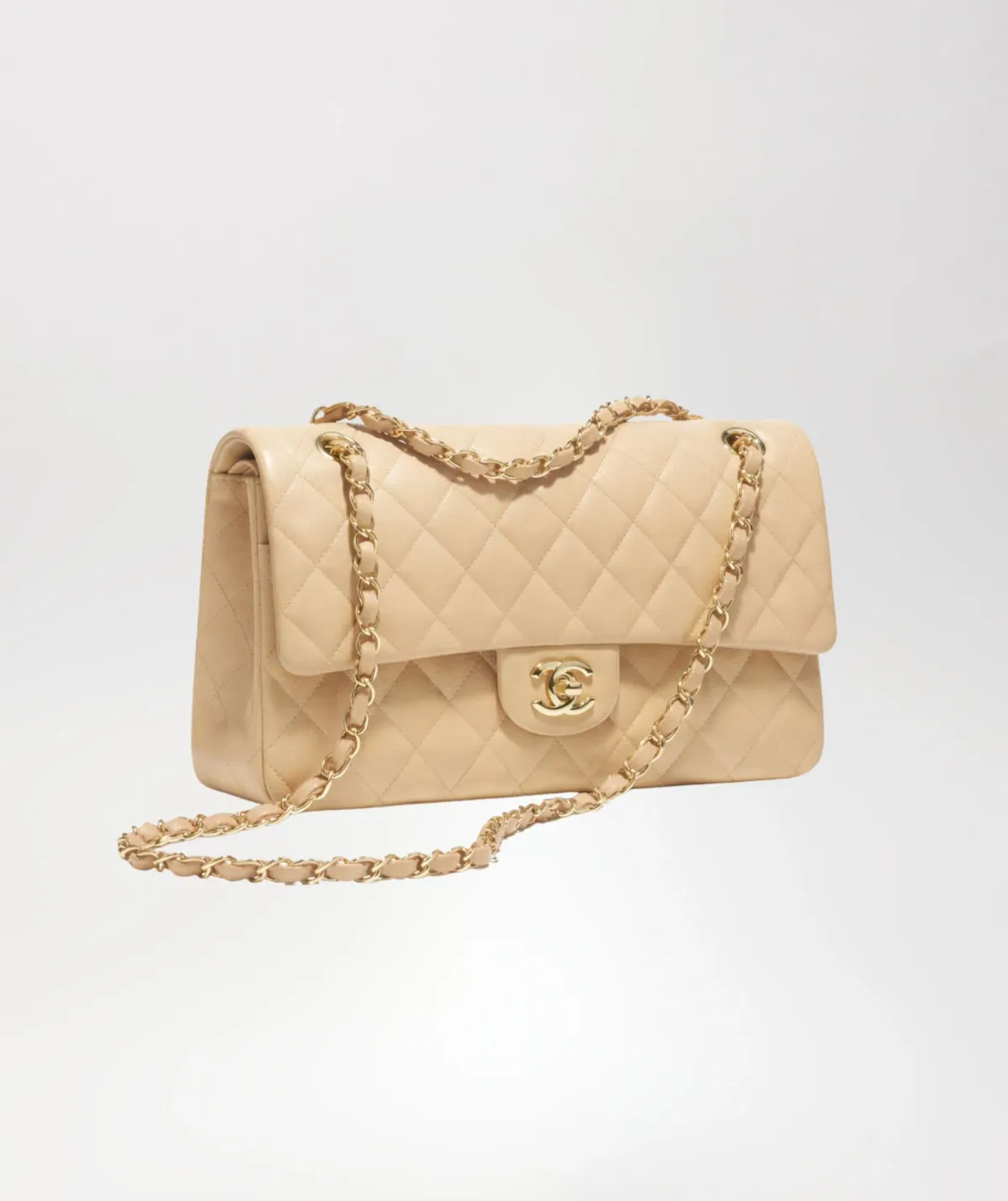 Chanel Classic Beige Medium Flap Handbag - Image 2