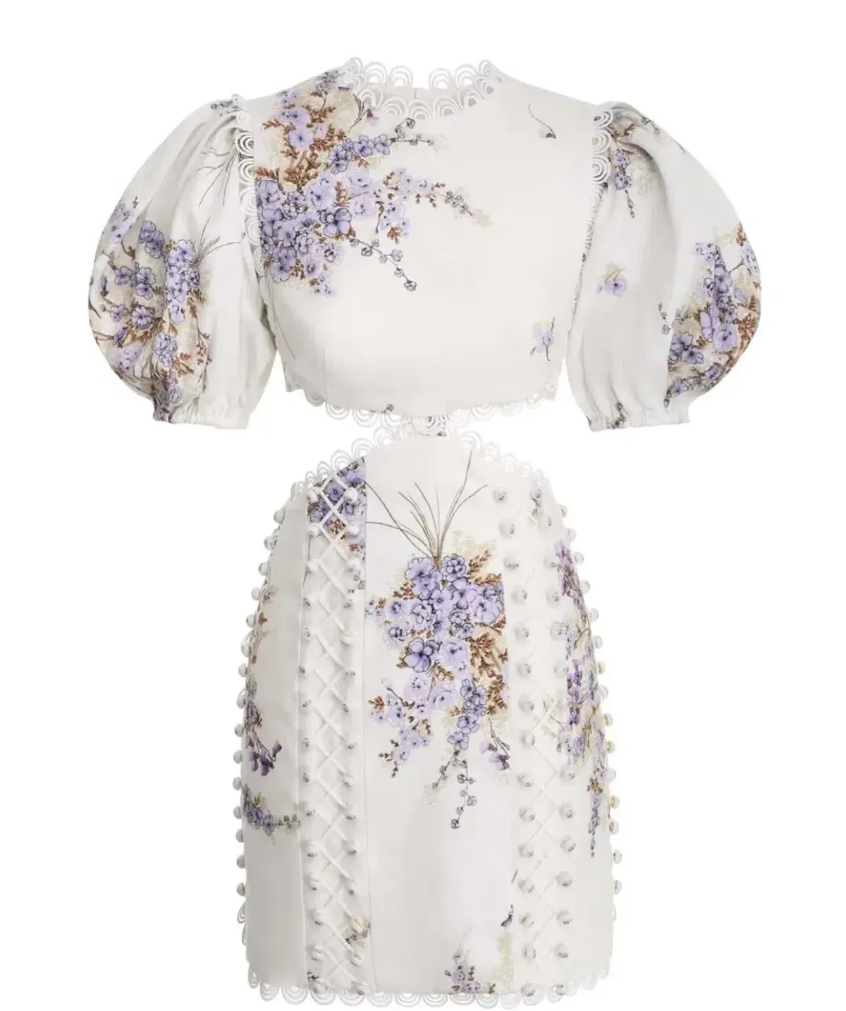 ZIMMERMANN JUDE CUT OUT MINI DRESS FLORAL SIZE 2 / AU 12 - Image 3