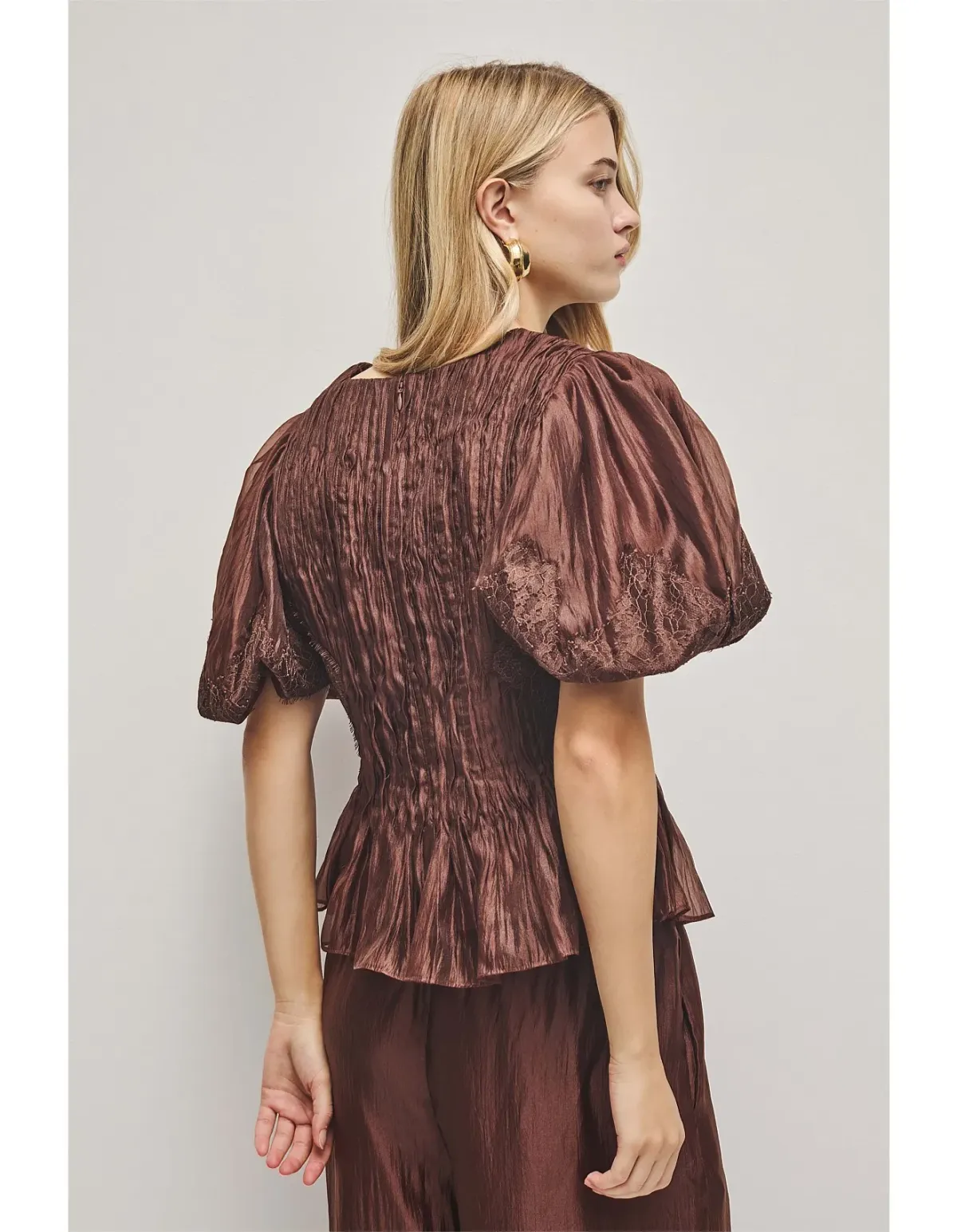 Aje Studio Ophelia Lace Top Brown Size 12 - Image 4