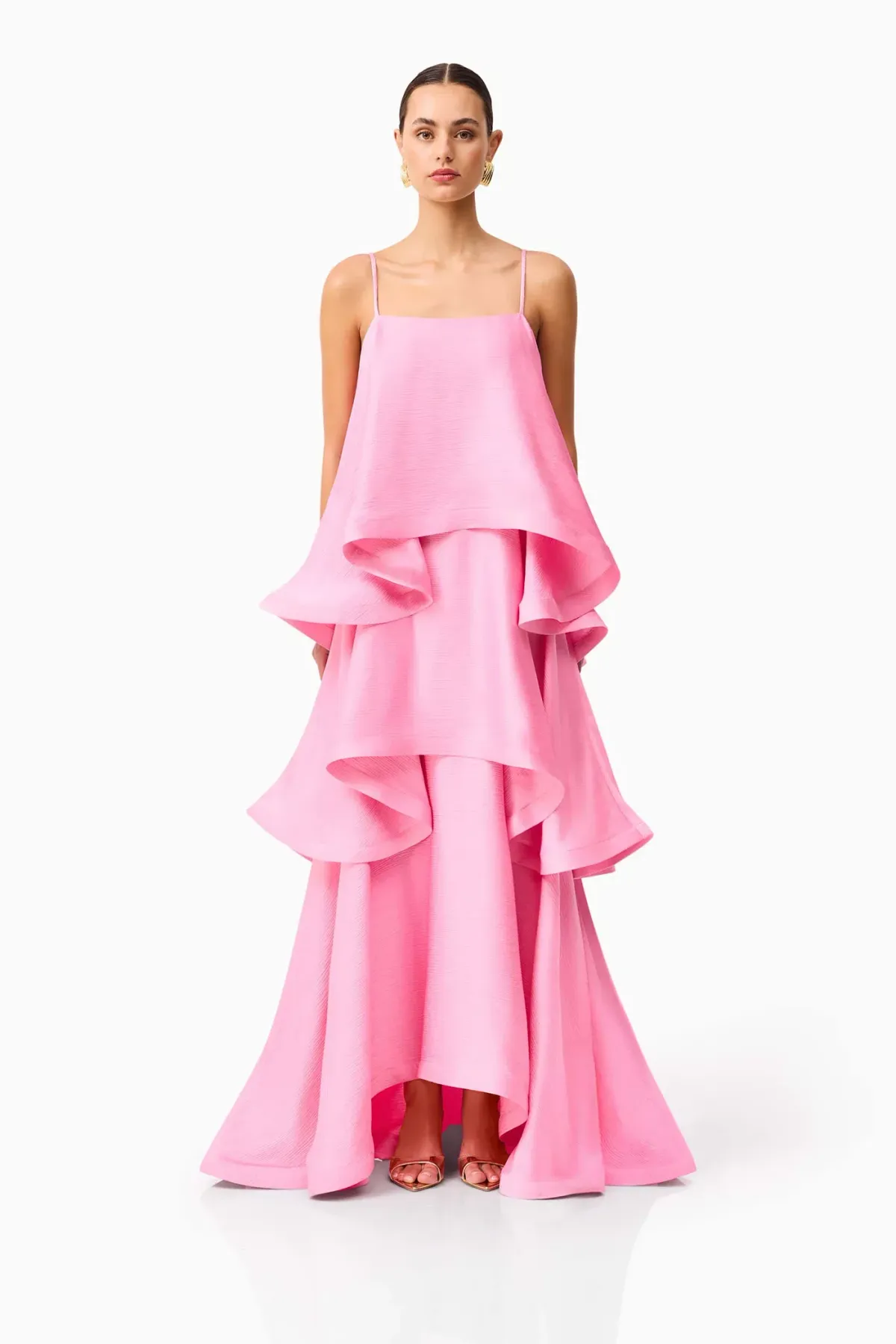 Elliatt Tilly Tiered Maxi Dress in Pink size M - Image 1