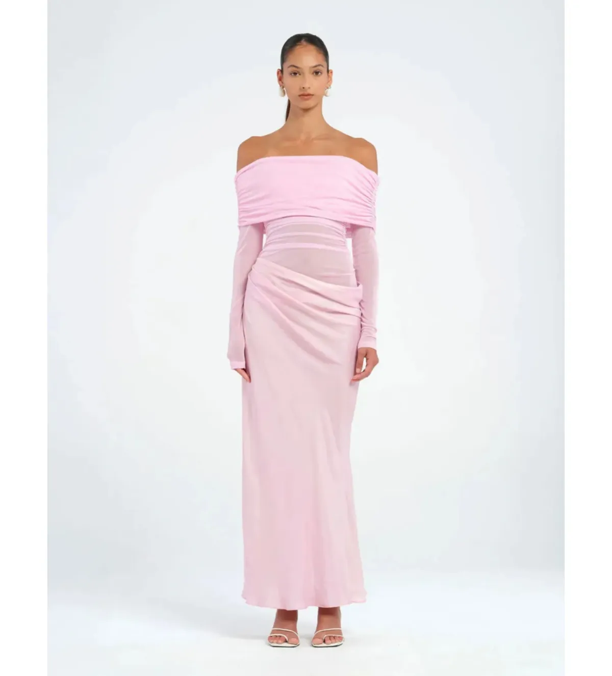 Benni Yasmin Off Shoulder Maxi Dress in Pink Size AU8 - Image 1