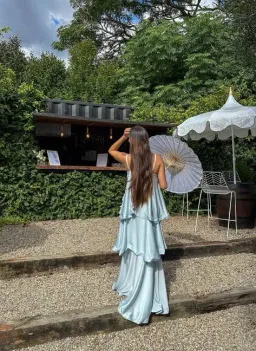 Tilly Tiered Maxi Dress in Pale Blue size small  for rent on The Volte - image 5