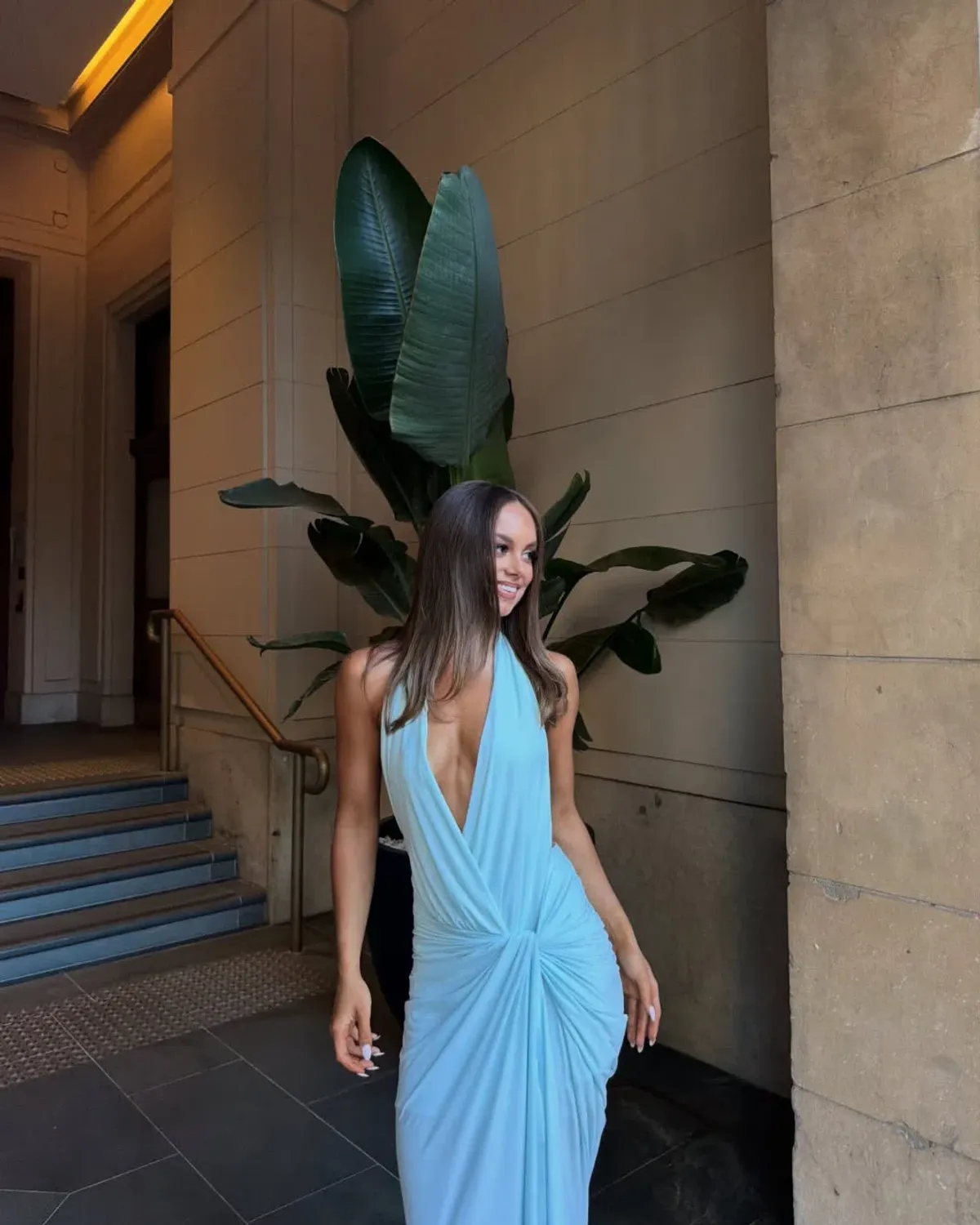 Bec & Bridge Clementine Twist Maxi Dress in Arctic Blue Size AU 12 - Image 6