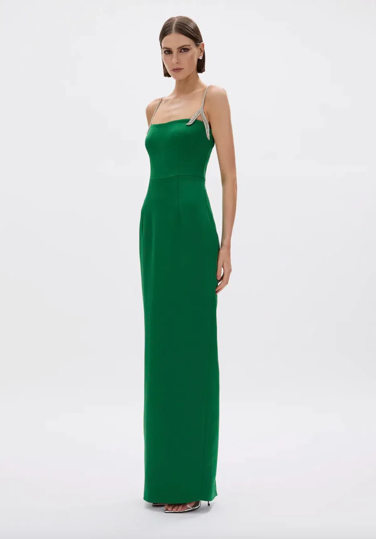 Rachel Gilbert Leora Gown in Emerald Green with Crystal Embellishments Size 1 / AU 8 | Formal dress - Image 1