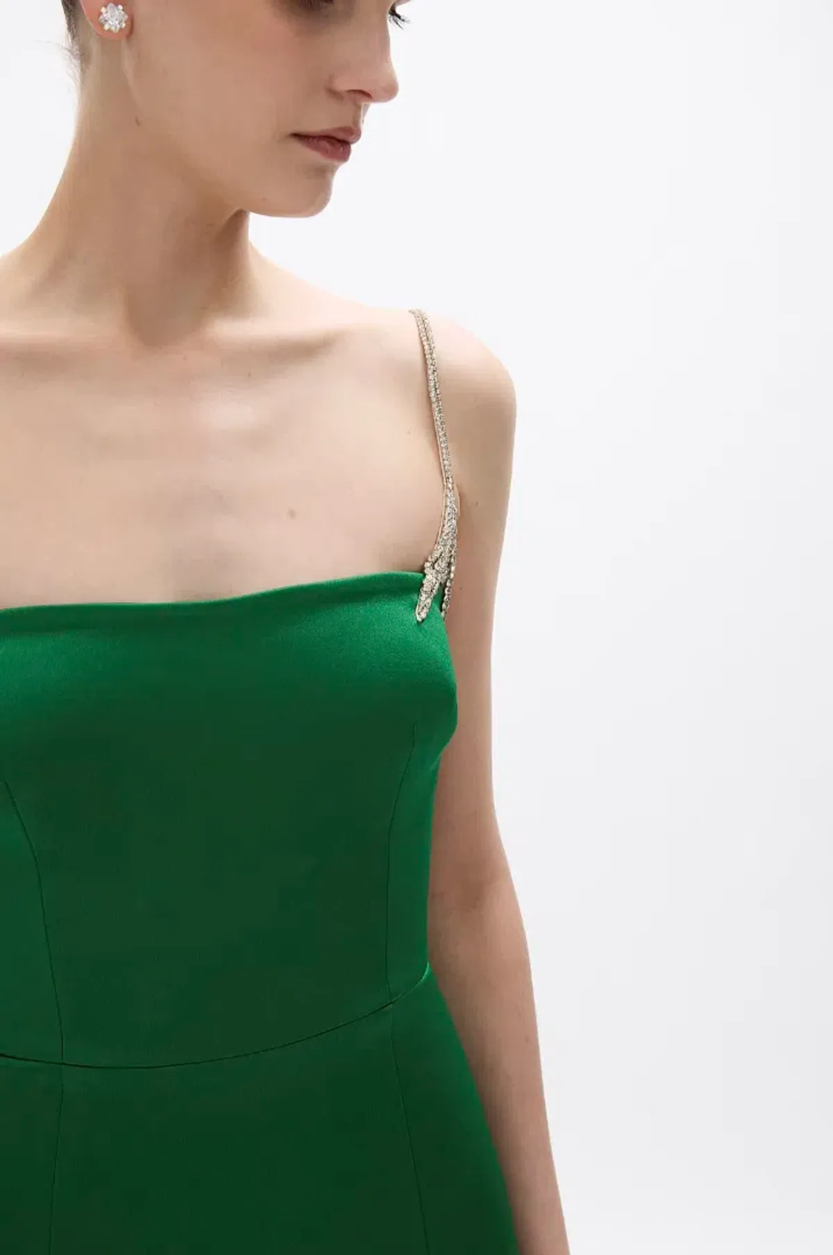 Rachel Gilbert Leora Gown in Emerald Green with Crystal Embellishments Size 1 / AU 8 | Formal dress - Image 3