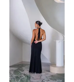 Sneaky Link Saint Plunge Maxi Dress in Black Size M/AU10 for rent on The Volte - image 3