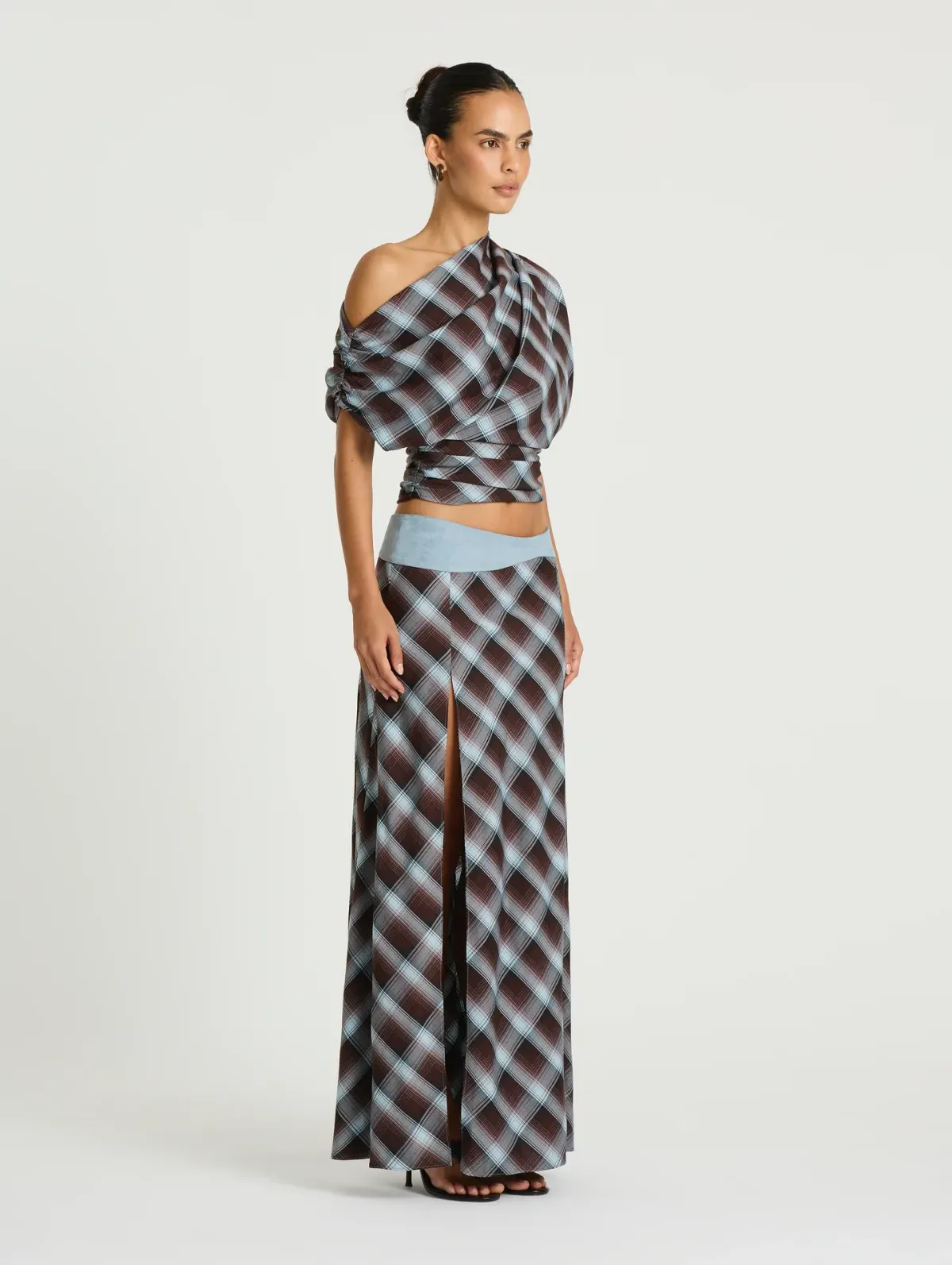 Desi Top and Skirt Set in Haze Check - Image 5