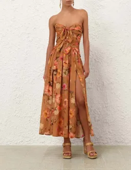 Zimmermann Mahon Tie Front Midi Dress - size 1 for rent on The Volte - image 1