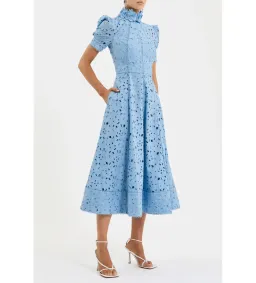 Rebecca Vallance Kitsu Short Sleeve Midi Dress Bluelight Size AU 10 for rent on The Volte - image 2