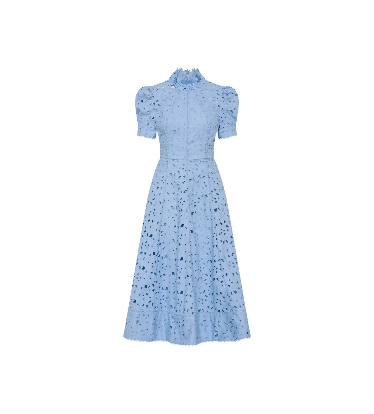 Rebecca Vallance Kitsu Short Sleeve Midi Dress Bluelight Size AU 10 - Image 4