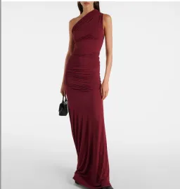 Entire Studios Pillar Ruched Gown Burgundy for rent on The Volte - image 1