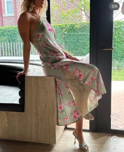 WeWoreWhat Lace Halter Maxi Dress in Sage  for rent on The Volte - image 3