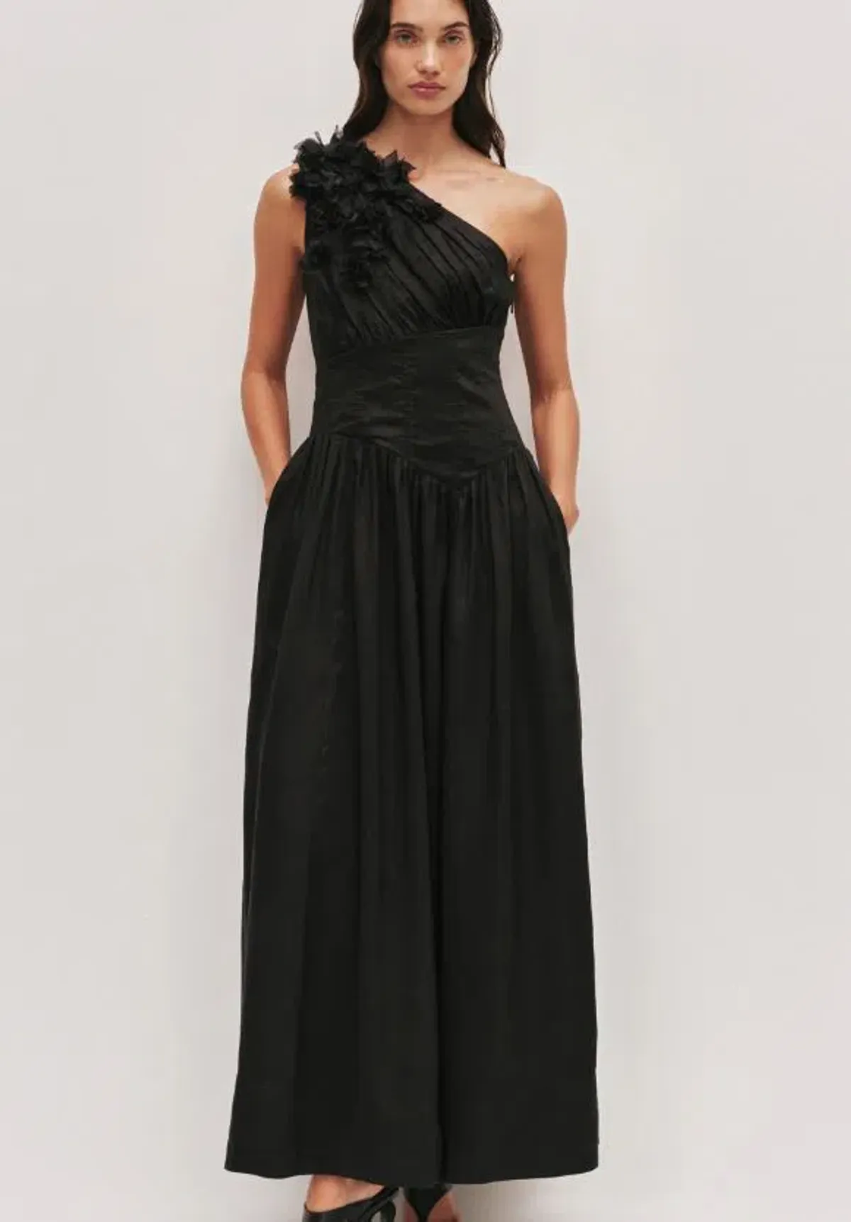 Aje Demi Midi Dress in Black Size 12 - Image 1
