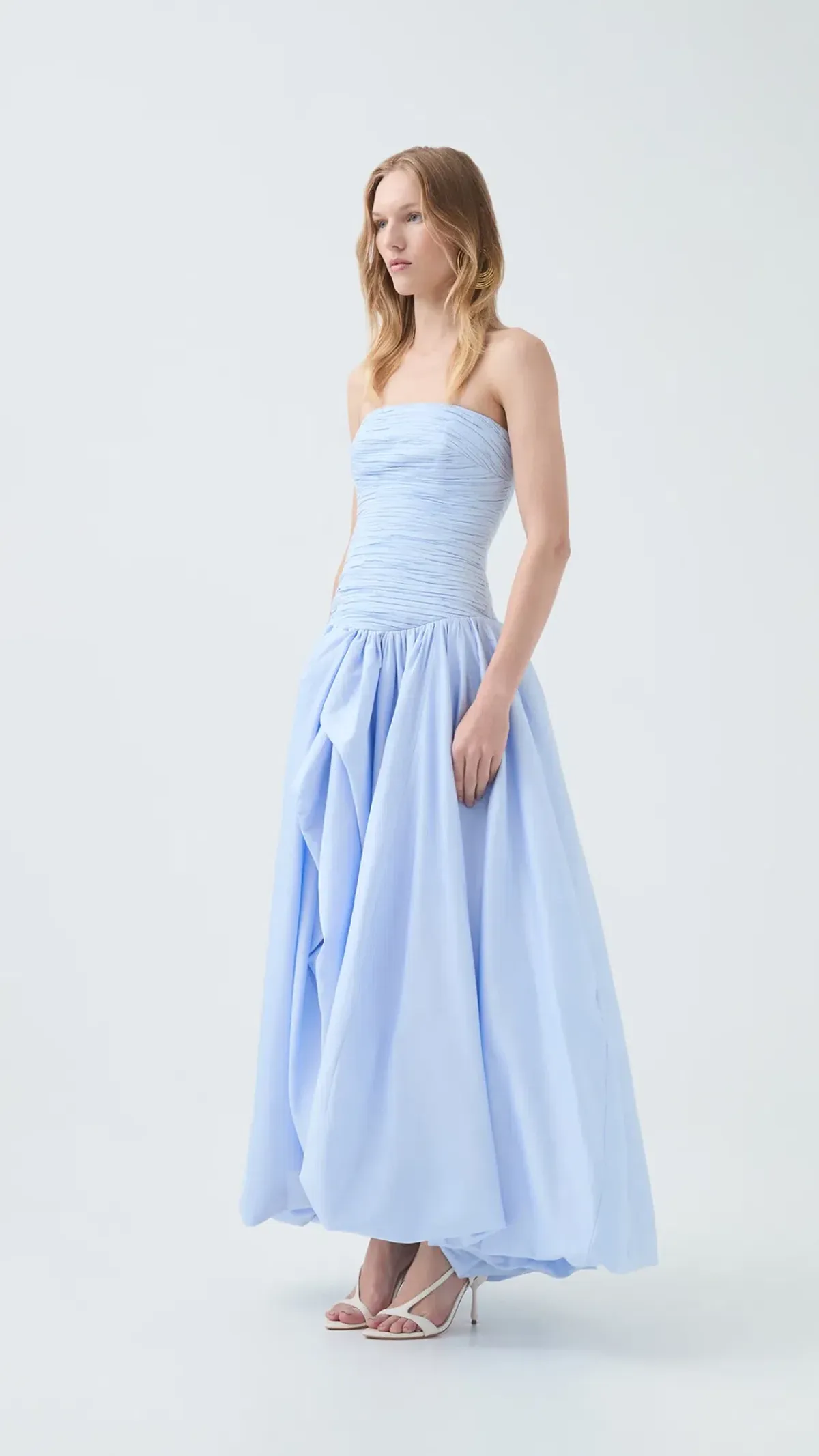 AJE Violette Bubble Hem Maxi Dress in Pearl Blue Size 6 - Image 3