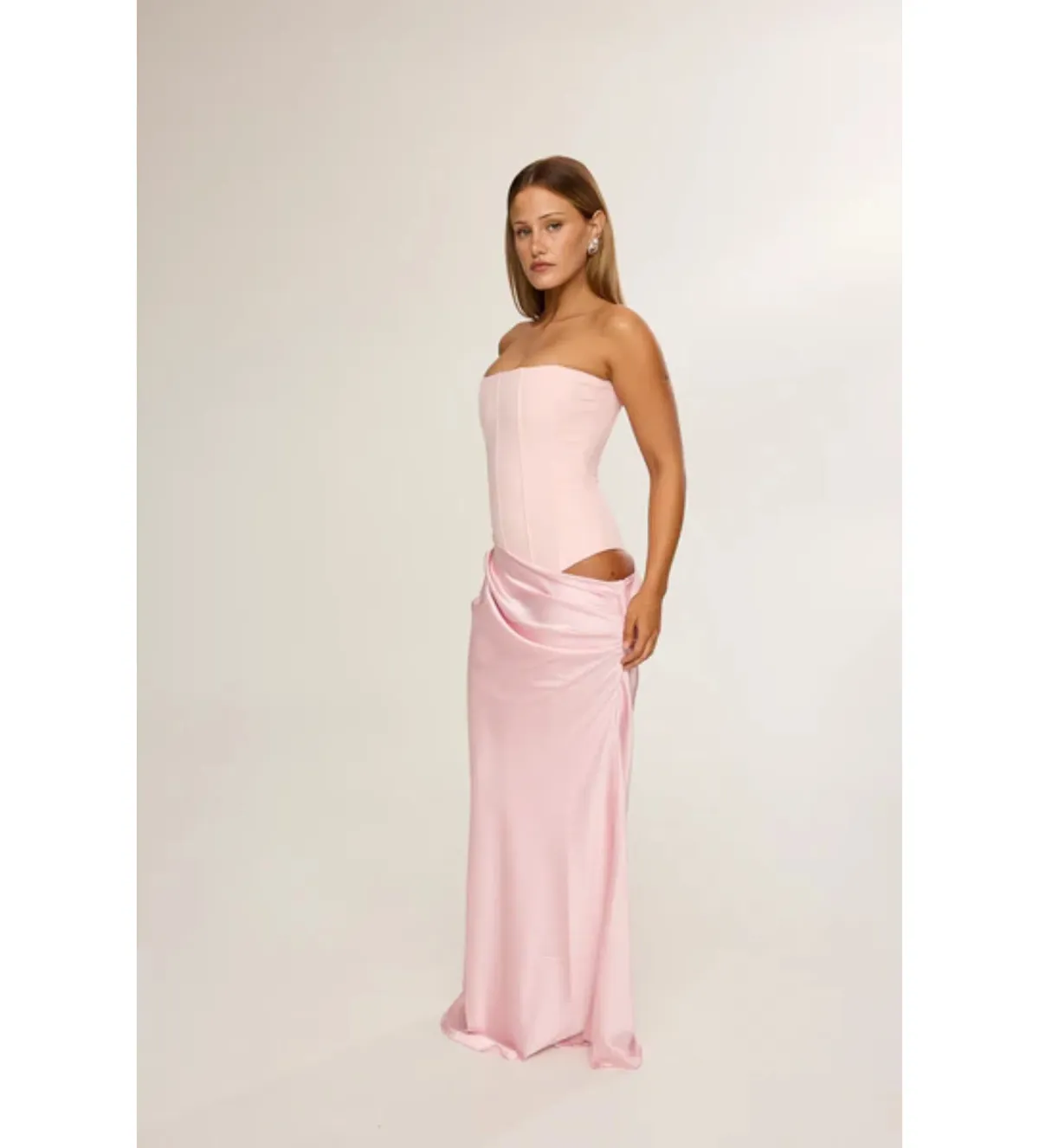 Hntr The Label Huxley Gown in Baby Pink Size XS/AU6 - Image 2