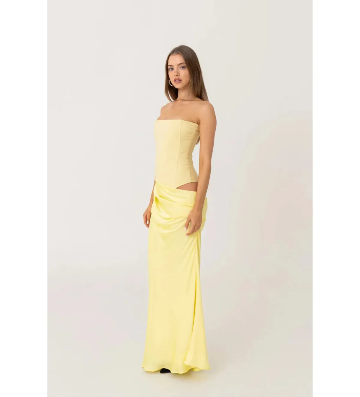 Hntr The Label Huxley Gown in Lemon Size XS/AU6 - Image 2