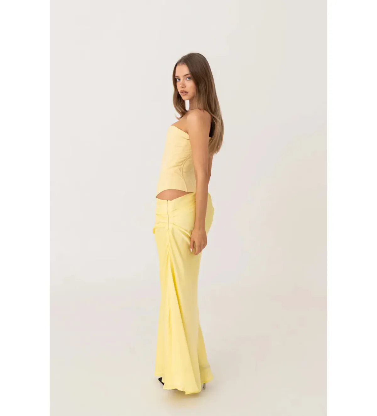 Hntr The Label Huxley Gown in Lemon Size L/AU12 - Image 3