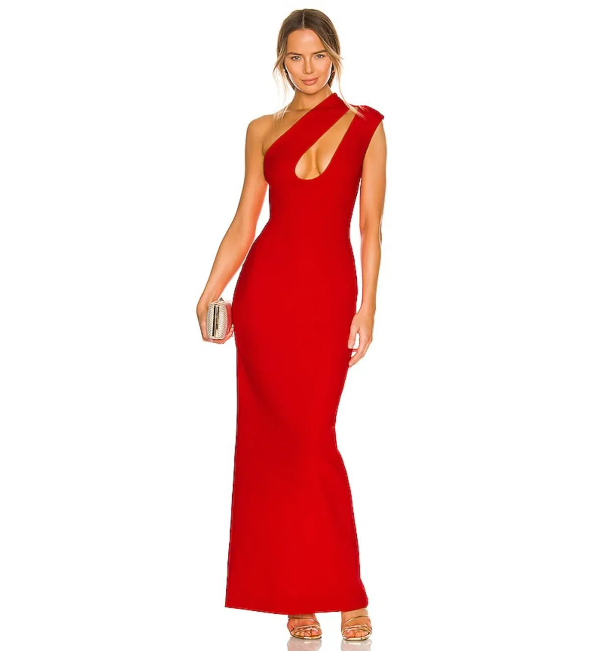 Solace London Krista Maxi Dress in Red AU8 - Image 1