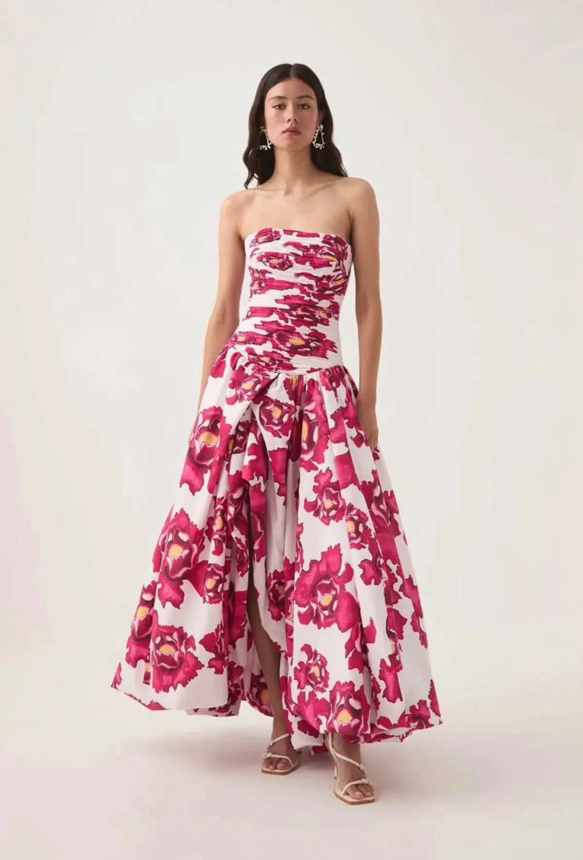 AJE Behold Pink and White Floral Maxi Dress - Image 3