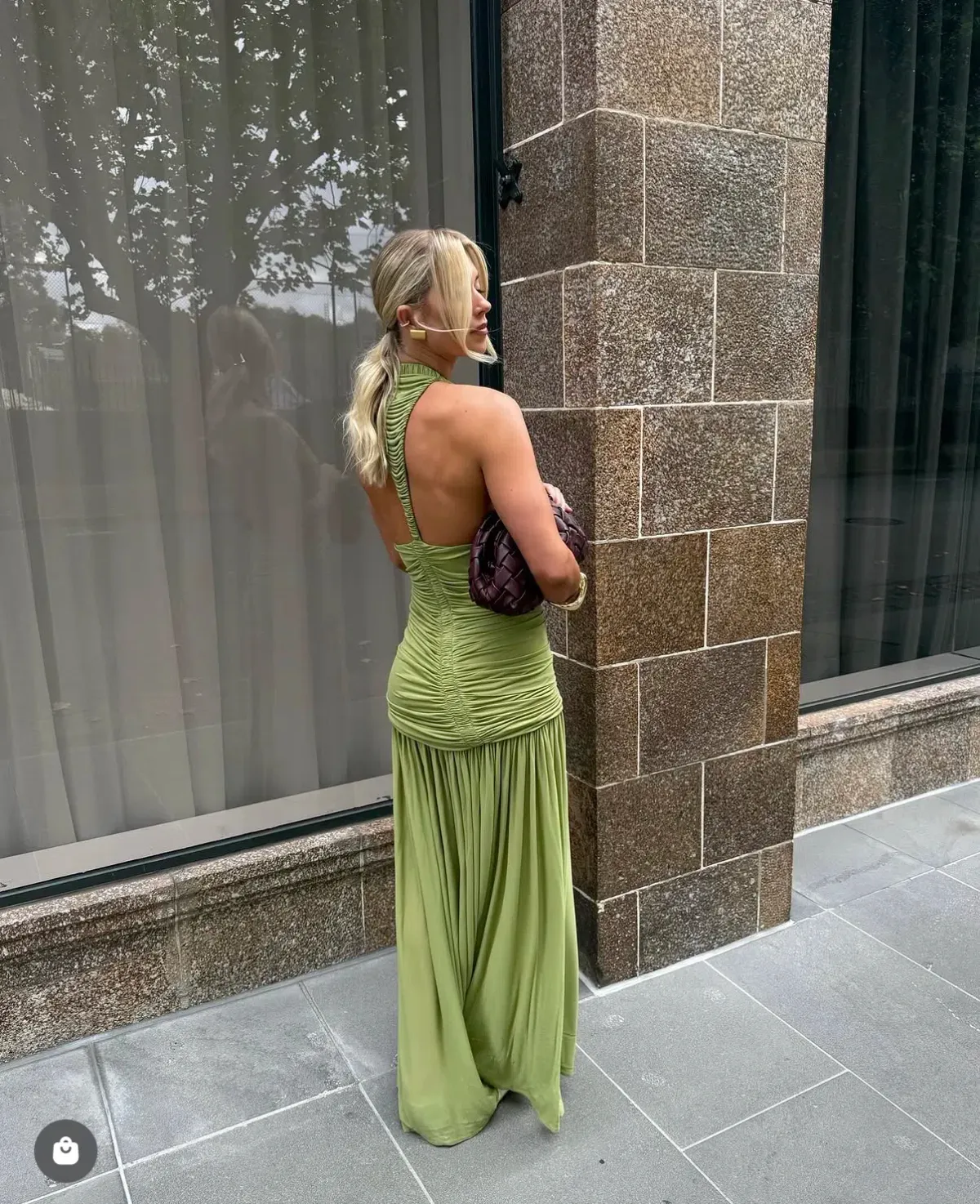 Christopher Esber / Orion Gown / Green-Olive / Size 10 - Image 4