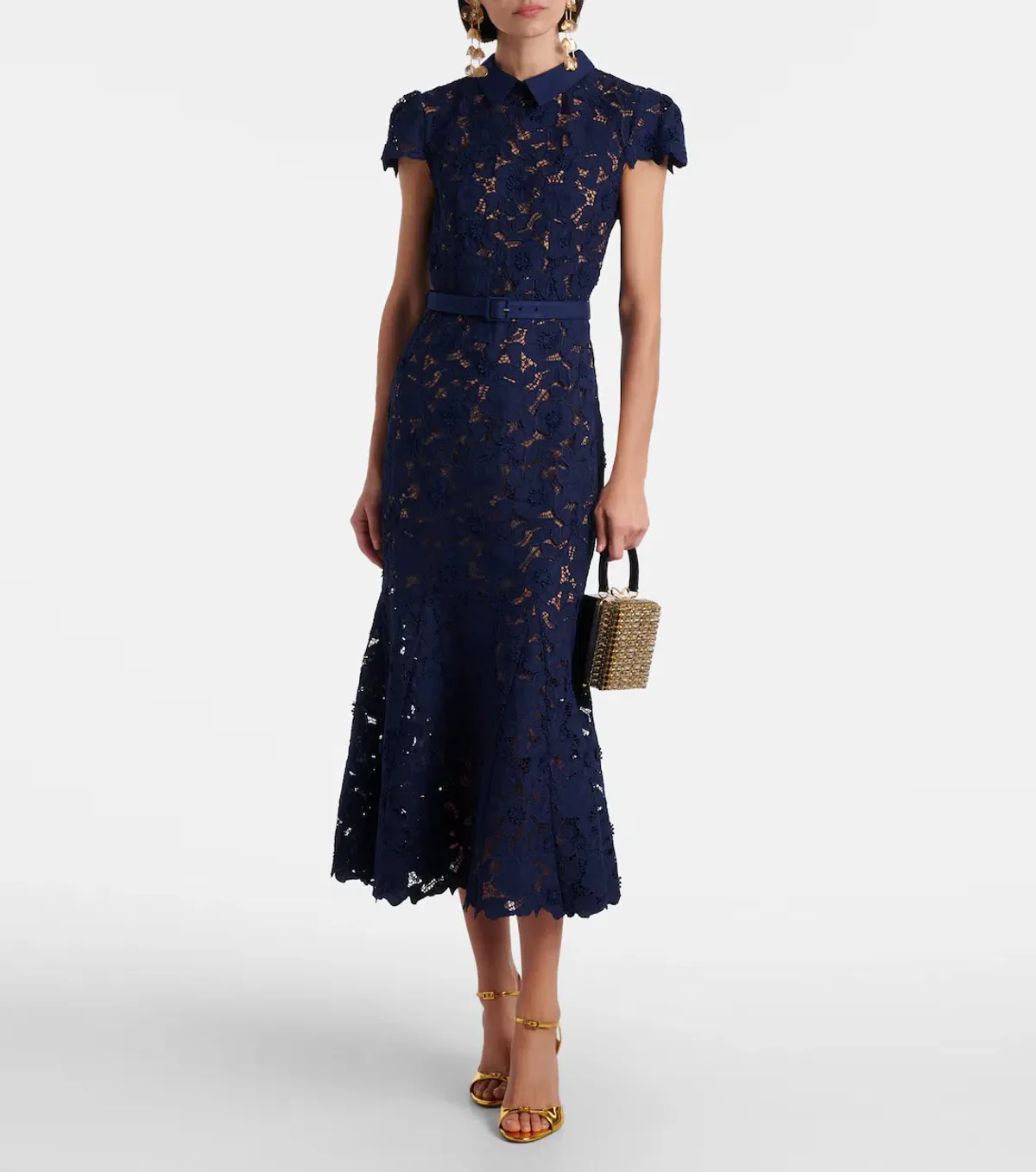 Self Portrait Belted Midi Dress - Image 1