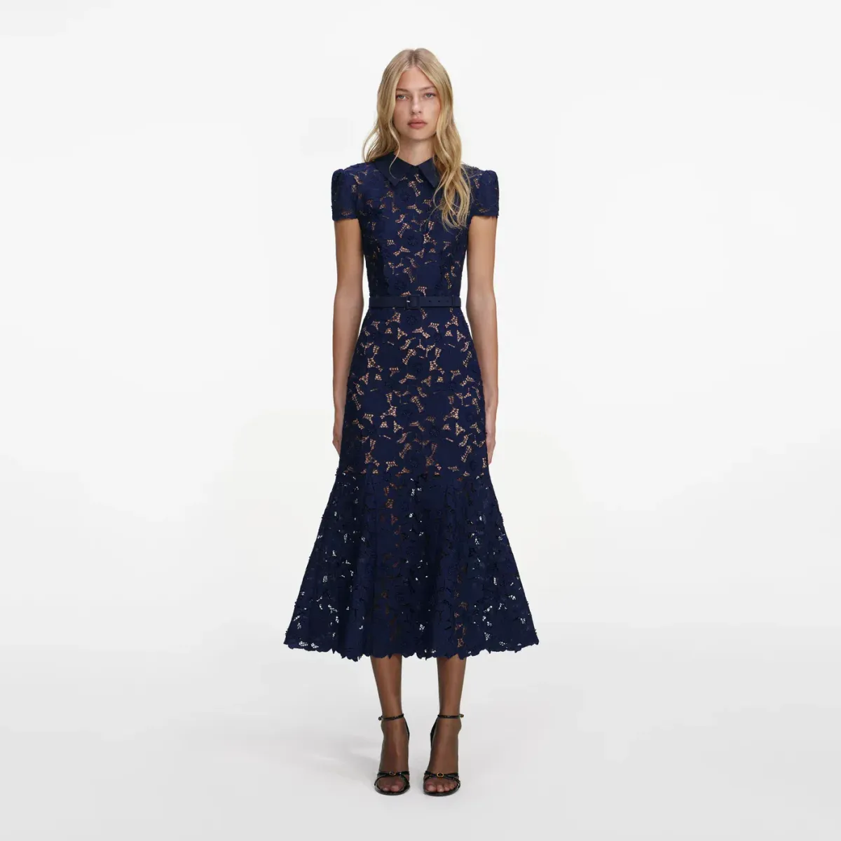 Self Portrait Belted Midi Dress - Image 3