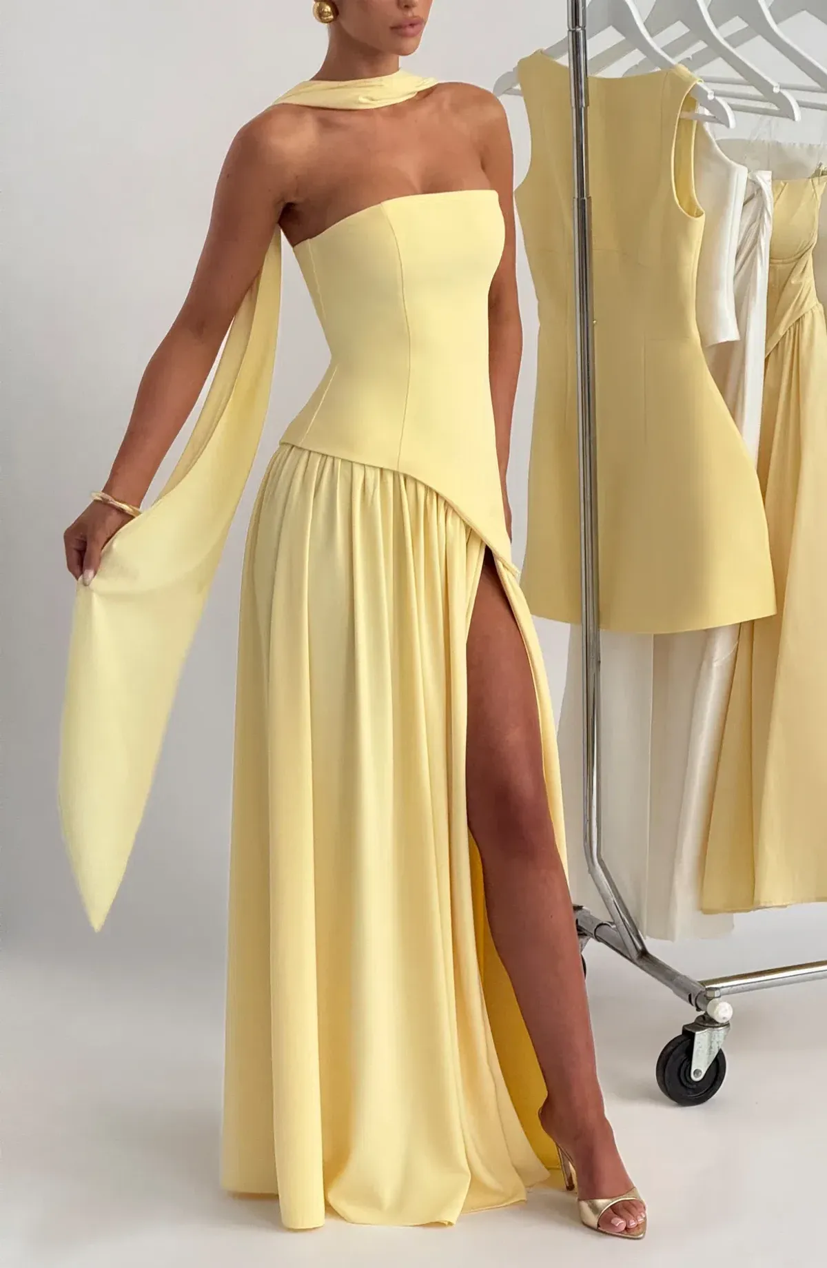 Baby Boo Maliyah Maxi Dress - Lemon Yellow (S) - Image 5