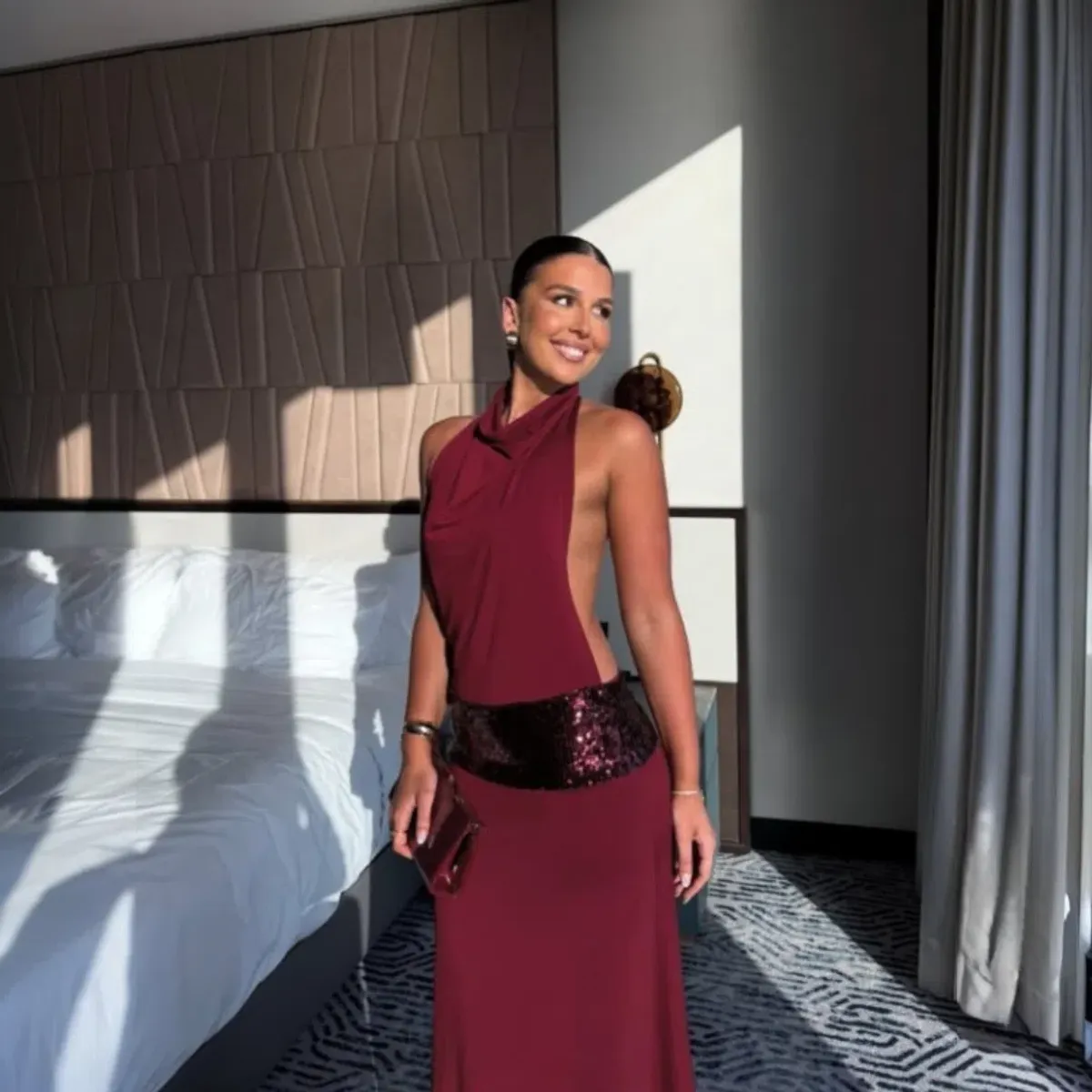 Ance Gria Adele Gown in Wine Size 8  - Image 3