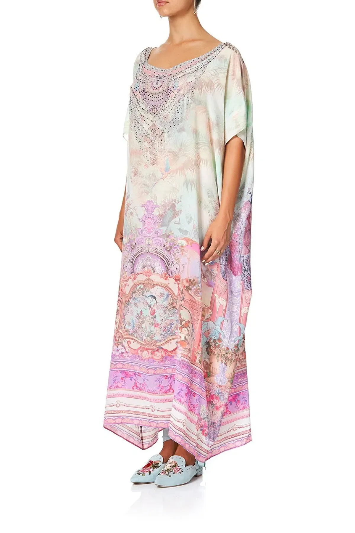 Camilla Slim Line Round Neck Kaftan Electron Libre Print Size 12 - Image 2