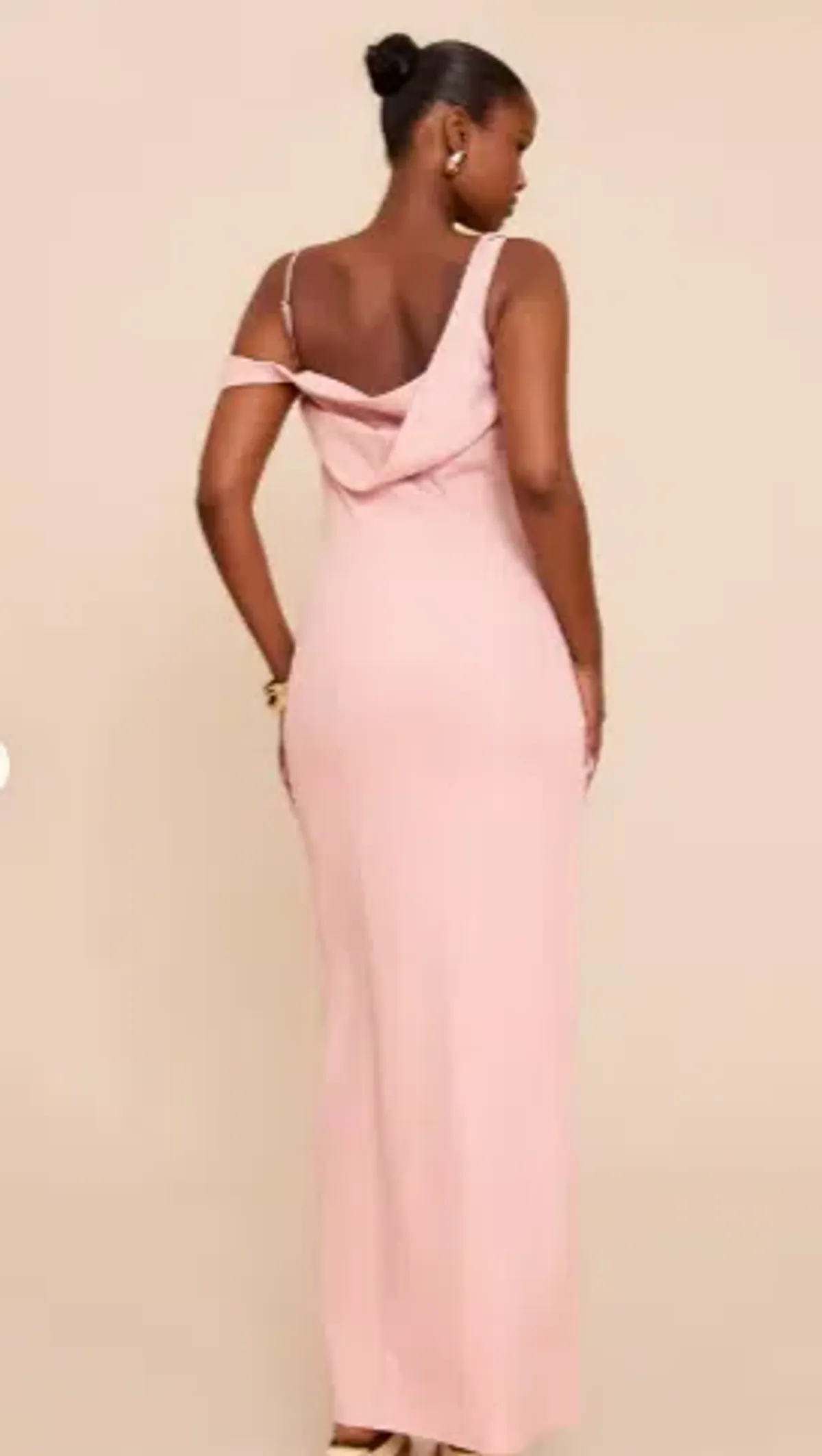 Pale Pink Woven Square Neck Maxi Dress - Pretty little things- Size 12 - Image 4