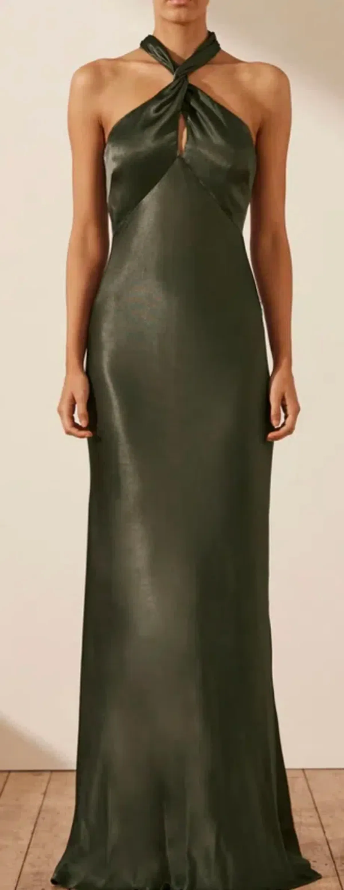 Shona Joy La Lune High Neck Twist Maxi Dress - Long Forest Size 6 - Image 1