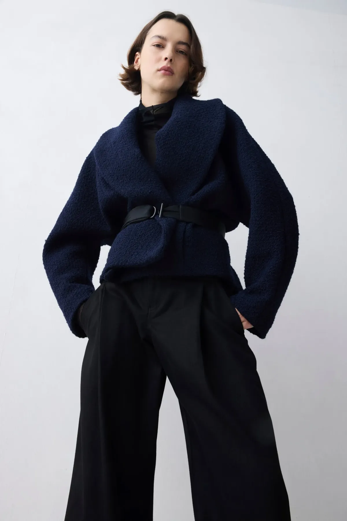 Bianca Spender Boucle Tweed Evolve Jacket Navy Size 8 - Image 2