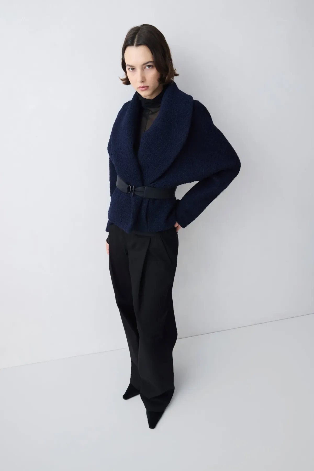 Bianca Spender Boucle Tweed Evolve Jacket Navy Size 8 - Image 3